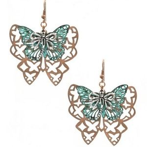 NWT BUTTERFLY DANGLE EARRINGS